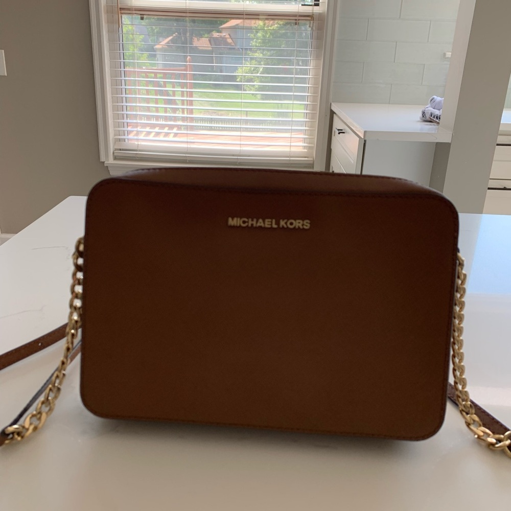 Michael Kors Tan Crossbody Bag with Gold Accents
